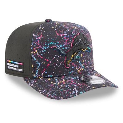 Бейсболка Detroit Lions New Era Black 2025 NFL Crucial Catch A-Frame 9FIFTY Snapback