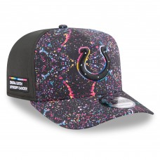 Бейсболка Indianapolis Colts New Era Black 2025 NFL Crucial Catch A-Frame 9FIFTY Snapback