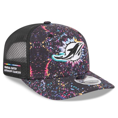 Бейсболка Miami Dolphins New Era Black 2025 NFL Crucial Catch 9SEVENTY