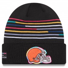 Cleveland Browns New Era Black 2025 NFL Crucial Catch Cuffed Knit Hat