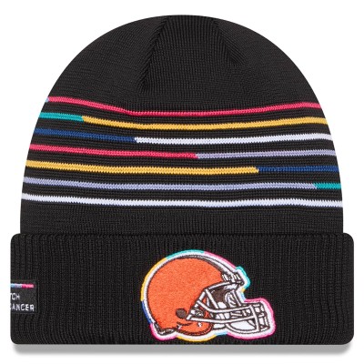 Cleveland Browns New Era Black 2025 NFL Crucial Catch Cuffed Knit Hat