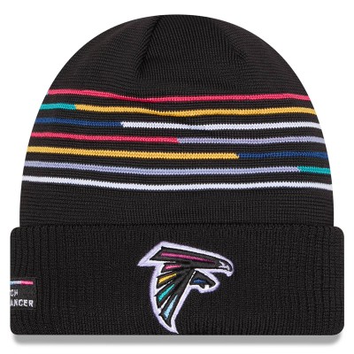 Atlanta Falcons New Era Black 2025 NFL Crucial Catch Cuffed Knit Hat