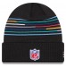 Carolina Panthers New Era Black 2025 NFL Crucial Catch Cuffed Knit Hat