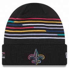New Orleans Saints New Era Black 2025 NFL Crucial Catch Cuffed Knit Hat