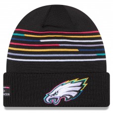 Philadelphia Eagles New Era Black 2025 NFL Crucial Catch Cuffed Knit Hat