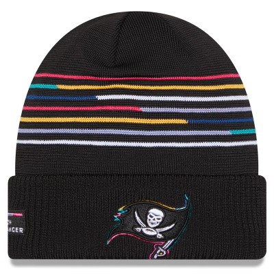 Tampa Bay Buccaneers New Era Black 2025 NFL Crucial Catch Cuffed Knit Hat