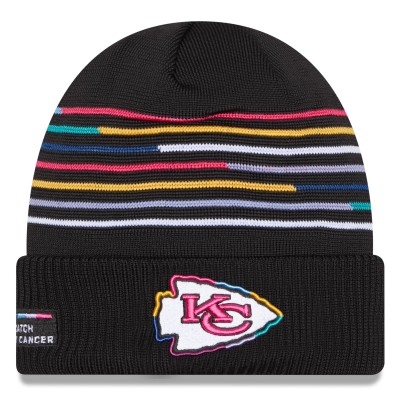 Kansas City Chiefs New Era Black 2025 NFL Crucial Catch Cuffed Knit Hat