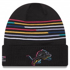 Detroit Lions New Era Black 2025 NFL Crucial Catch Cuffed Knit Hat
