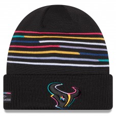Houston Texans New Era Black 2025 NFL Crucial Catch Cuffed Knit Hat