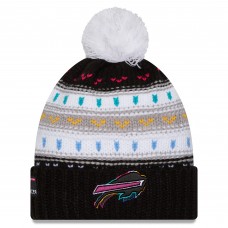 Шапка с помпоном женская Buffalo Bills New Era Black 2025 NFL Crucial Catch