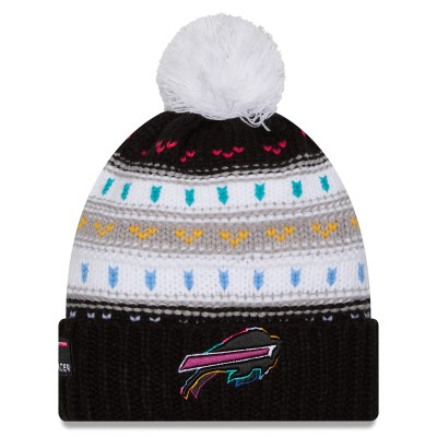 Шапка с помпоном женская Buffalo Bills New Era Black 2025 NFL Crucial Catch