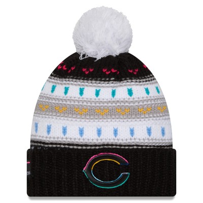 Шапка с помпоном женская Chicago Bears New Era Black 2025 NFL Crucial Catch