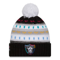 Женская шапка с помпоном Las Vegas Raiders New Era 2025 NFL Crucial Catch Cuffed - Black