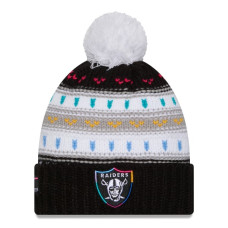 Женская шапка с помпоном Las Vegas Raiders New Era 2025 NFL Crucial Catch Cuffed - Black