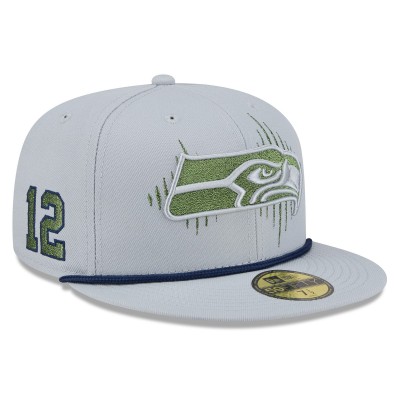 Бейсболка Seattle Seahawks New Era Wolf Gray 2025 Rivalries Collection Sideline Rope 59FIFTY