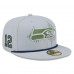 Бейсболка Seattle Seahawks New Era Wolf Gray 2025 Rivalries Collection Sideline Rope 59FIFTY