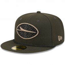 Бейсболка New York Jets New Era Gotham Green 2025 Rivalries Collection Sideline Rope 59FIFTY