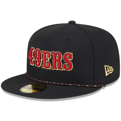 Бейсболка San Francisco 49ers New Era Black 2025 Rivalries Collection Sideline Rope 59FIFTY