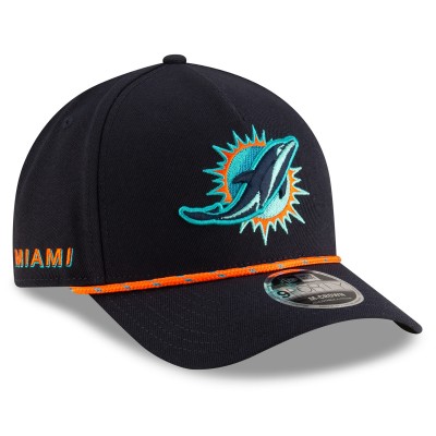 Бейсболка Miami Dolphins New Era Pitch Blue 2025 Rivalries Collection Sideline A-Frame 9FORTY