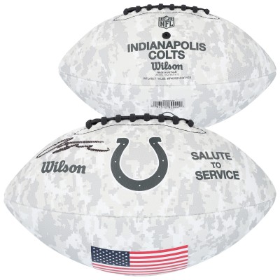 Jonathan Taylor Indianapolis Colts Autographed Fanatics Authentic Wilson 2024 Salute To Service Football