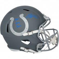 Jonathan Taylor Indianapolis Colts Autographed Fanatics Authentic Riddell 2024 Slate Speed Replica Helmet with For The Shoe Inscription