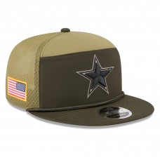 Бейсболка Dallas Cowboys New Era Dark Green 2025 Salute to Service Split Panel 9FIFTY Snapback