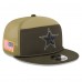 Бейсболка Dallas Cowboys New Era Dark Green 2025 Salute to Service Split Panel 9FIFTY Snapback