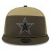 Бейсболка Dallas Cowboys New Era Dark Green 2025 Salute to Service Split Panel 9FIFTY Snapback