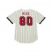 San Francisco 49ers Jerry Rice Mitchell & Ness Cream Name & Number Mesh Button-Up Baseball Jersey