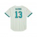 Miami Dolphins Dan Marino Mitchell & Ness Cream Name & Number Mesh Button-Up Baseball Jersey