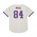 Minnesota Vikings Randy Moss Mitchell & Ness Cream Name & Number Mesh Button-Up Baseball Jersey