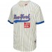 New York Giants Lawrence Taylor Mitchell & Ness Cream Name & Number Mesh Button-Up Baseball Jersey