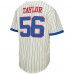 New York Giants Lawrence Taylor Mitchell & Ness Cream Name & Number Mesh Button-Up Baseball Jersey