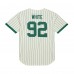 Green Bay Packers Reggie White Mitchell & Ness Cream Name & Number Mesh Button-Up Baseball Jersey