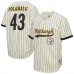 Pittsburgh Steelers Troy Polamalu Mitchell & Ness Cream Name & Number Mesh Button-Up Baseball Jersey