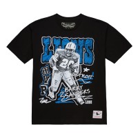 Футболка Detroit Lions Barry Sanders Mitchell & Ness Black Chalked Up Player Graphic
