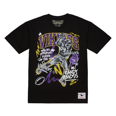 Minnesota Vikings Randy Moss Mitchell & Ness Black Chalked Up Player Graphic T-Shirt