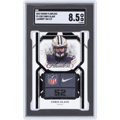 Chris Olave New Orleans Saints 2023 Panini Flawless Laundry Tag Relic #FS-COE #3/3 SGC Authenticated 8.5 Card