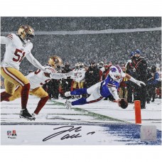 Josh Allen Buffalo Bills Autographed Fanatics Authentic 8 x 10 Diving in Snow Touchdown Photograph