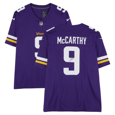 J.J. McCarthy Minnesota Vikings Autographed Fanatics Authentic Purple Nike Limited Jersey