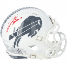 Josh Allen Buffalo Bills Autographed Fanatics Authentic Riddell 2024 Salute To Service Speed Mini Helmet