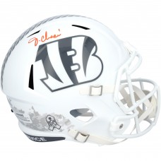 JaMarr Chase Cincinnati Bengals Autographed Fanatics Authentic Riddell 2024 Salute To Service Speed Replica Helmet