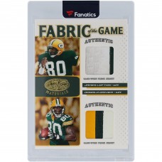 James Lofton and Donald Driver Green Bay Packers 2007 Donruss Leaf Certified Materials Prime Fabrics Of The Game Combo Jersey Dual 3 Color Relic #FOGCB-13 #15/25 Card