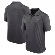 Atlanta Falcons Logo Athletic Heather Charcoal Making Waves Raglan Polo Atlanta Falcons Logo Athletic Heather Charcoal Making Waves Raglan Polo