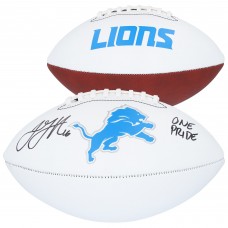 Jared Goff Detroit Lions Autographed Fanatics Authentic Franklin White Panel Football with One Pride Inscription