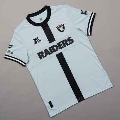 Las Vegas Raiders Fanatics Silver NFL Football x Football Fan Top