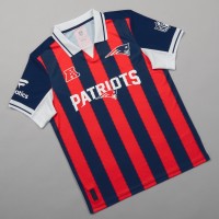 New England Patriots Fanatics Navy NFL Football x Football Collared Fan Top