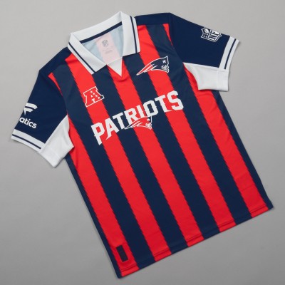 New England Patriots Fanatics Navy NFL Football x Football Collared Fan Top