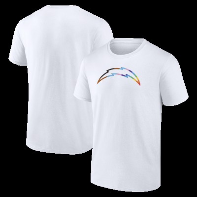Los Angeles Chargers White Logo Pride T-Shirt