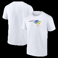 New England Patriots White Logo Pride T-Shirt
